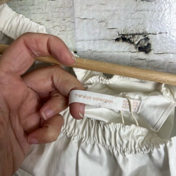 Zara White Smocked Bell Sleeve Blouse - Picture 5 of 9